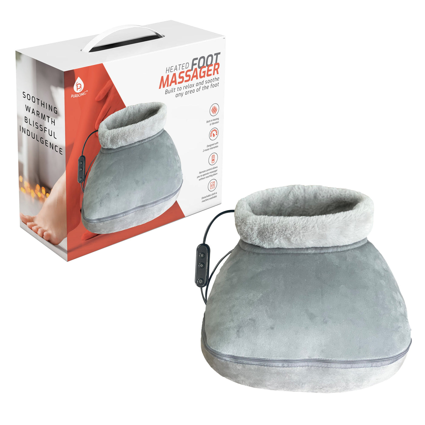 Heated Foot Massager with Remote Control, Folding Design, and Dual Motor Intensities - Shades Electronics