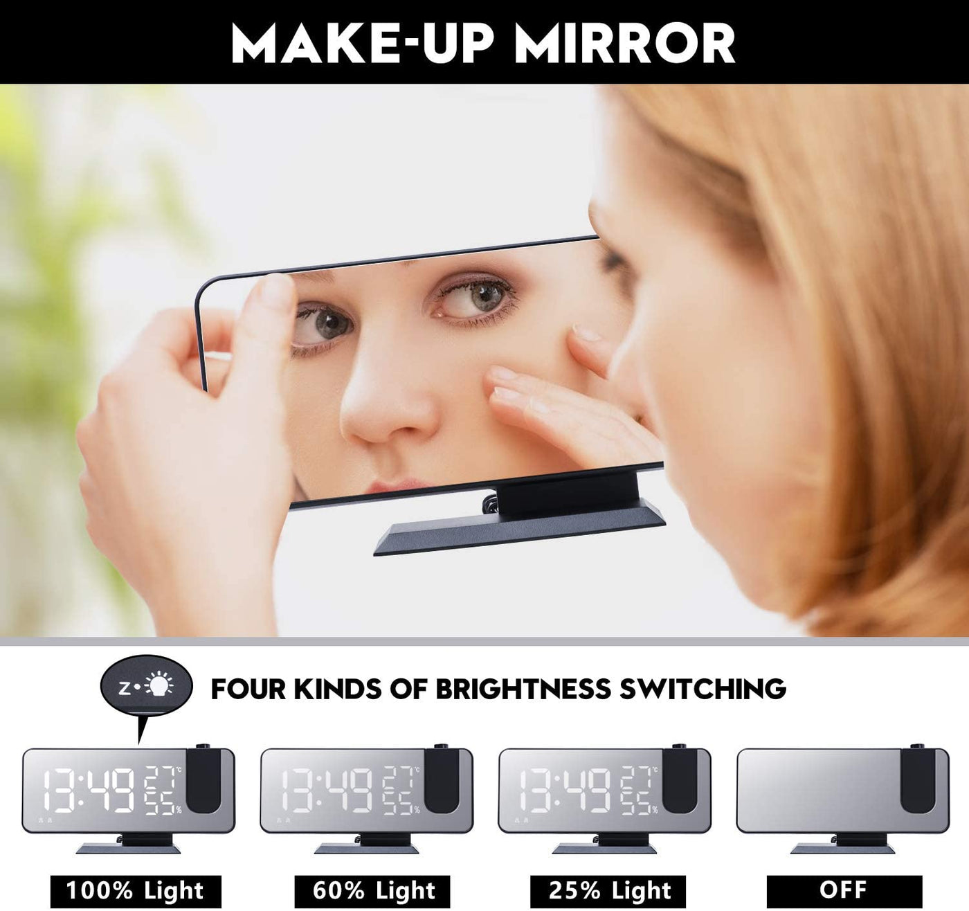 LED Projection Digital Alarm Clock Phone Charger - Shades Electronics