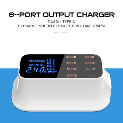 Multi-Port USB Charger Station Type C - Shades Electronics