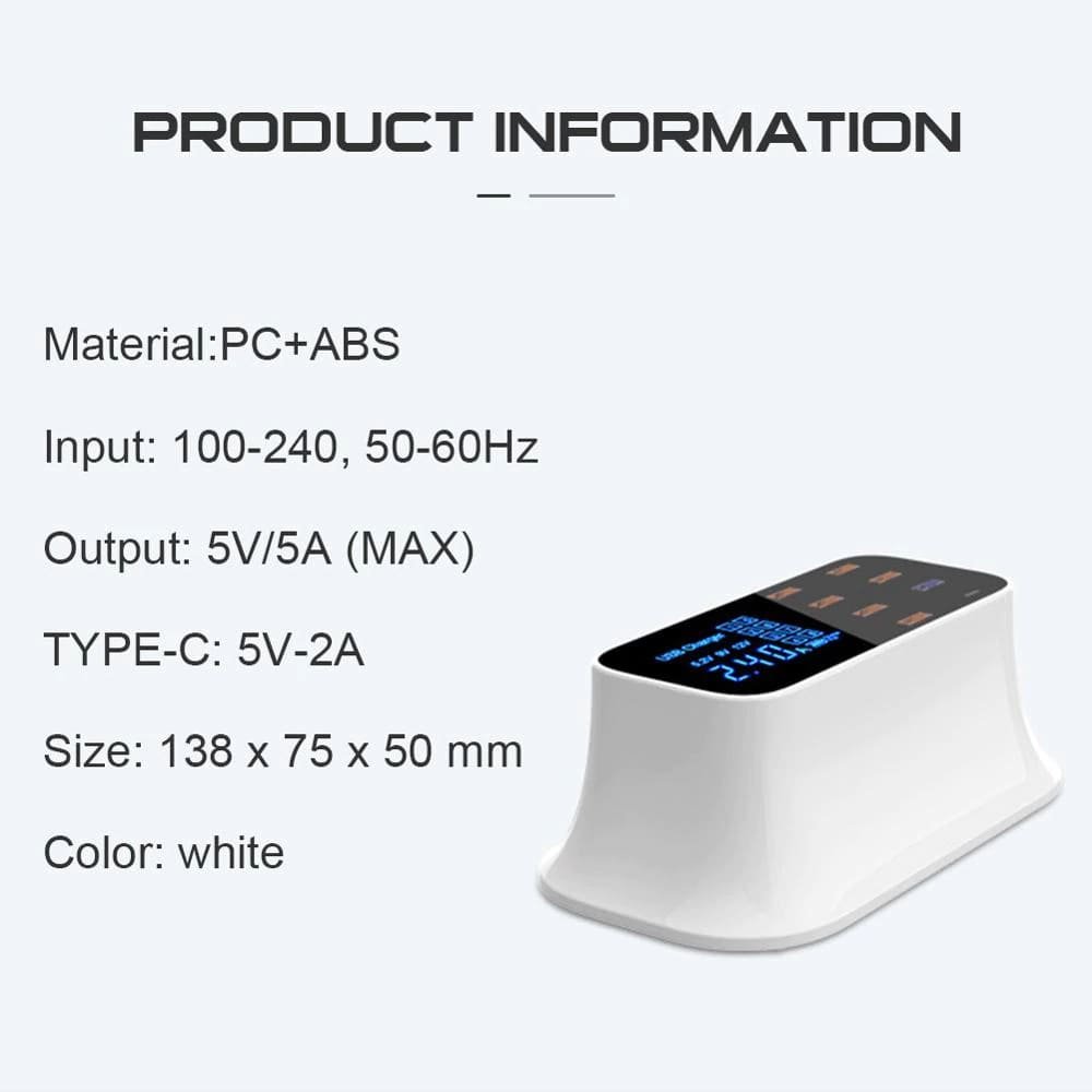 Multi-Port USB Charger Station Type C - Shades Electronics