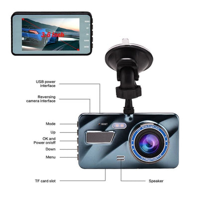3 in 1 Rear View Dual Camera Full HD Night Vision Car Dash Camera - Shades Electronics