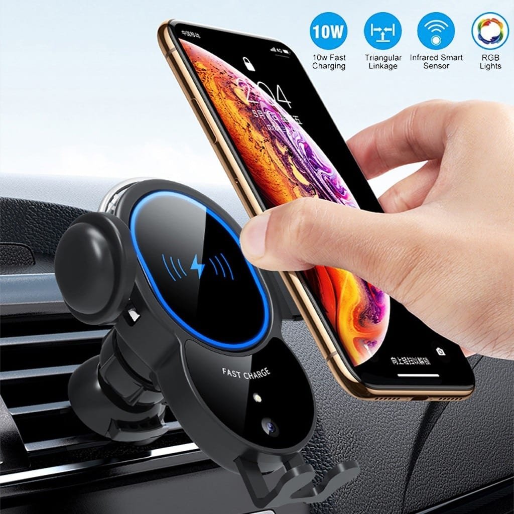 10W Wireless Triangle Mount Automatic Clamping Car Fast Charger - Shades Electronics