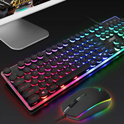 Dragon LED Backlight Gaming USB Wired Keyboard Mouse Set - Shades Electronics