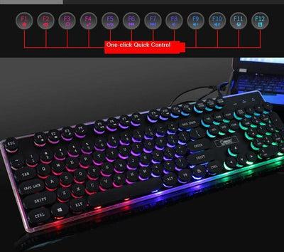 Dragon LED Backlight Gaming USB Wired Keyboard Mouse Set - Shades Electronics